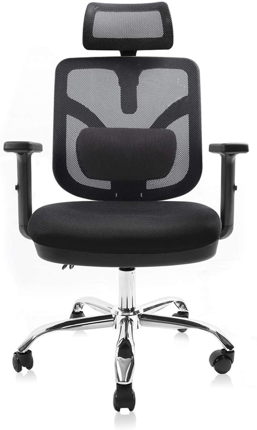 Apollo Office Chair, 4D Armrests, 2D Headrest, Adjustable Lumbar Support  and Seat Sliding, High Back Mesh Chair, Nylon Back Frame with Cloth Hanger